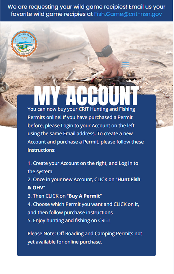 CRIT Fish and Game permit application workflow
