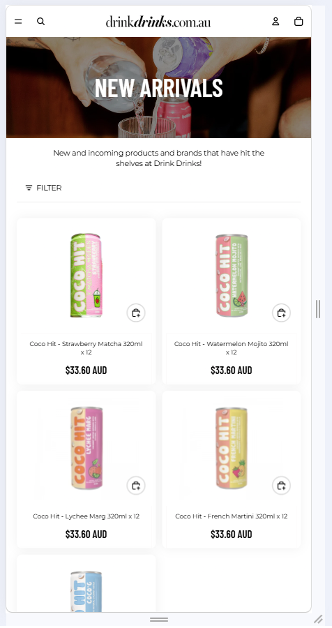 DrinkDrinks beverage category collection page