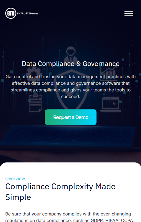 EntrustedMail policy enforcement and email inspection workflow