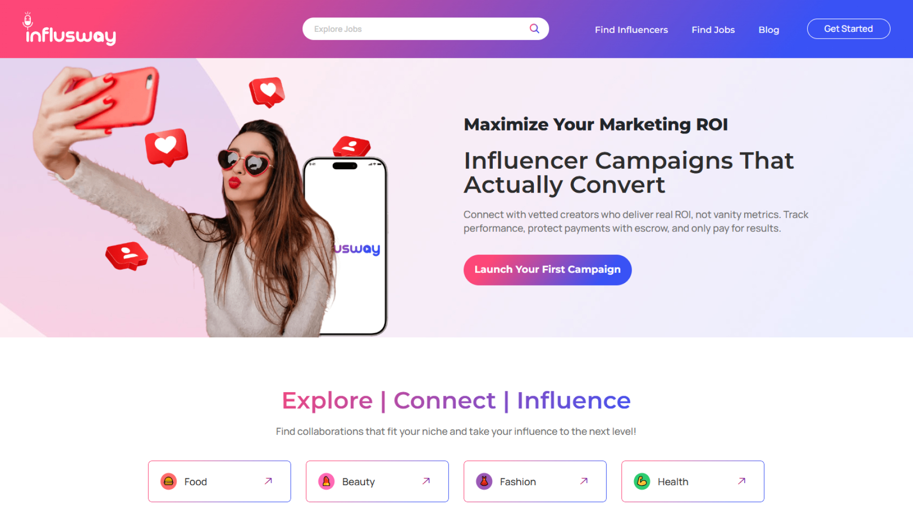 Influsway live influencer marketplace hero shipped by Digisoft Solution