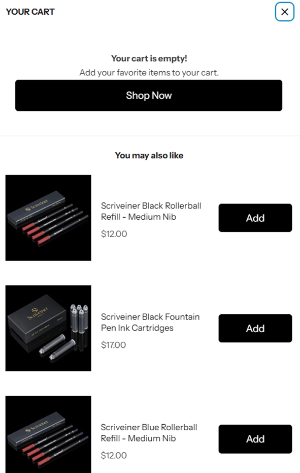 Scriveiner premium Shopify storefront concept