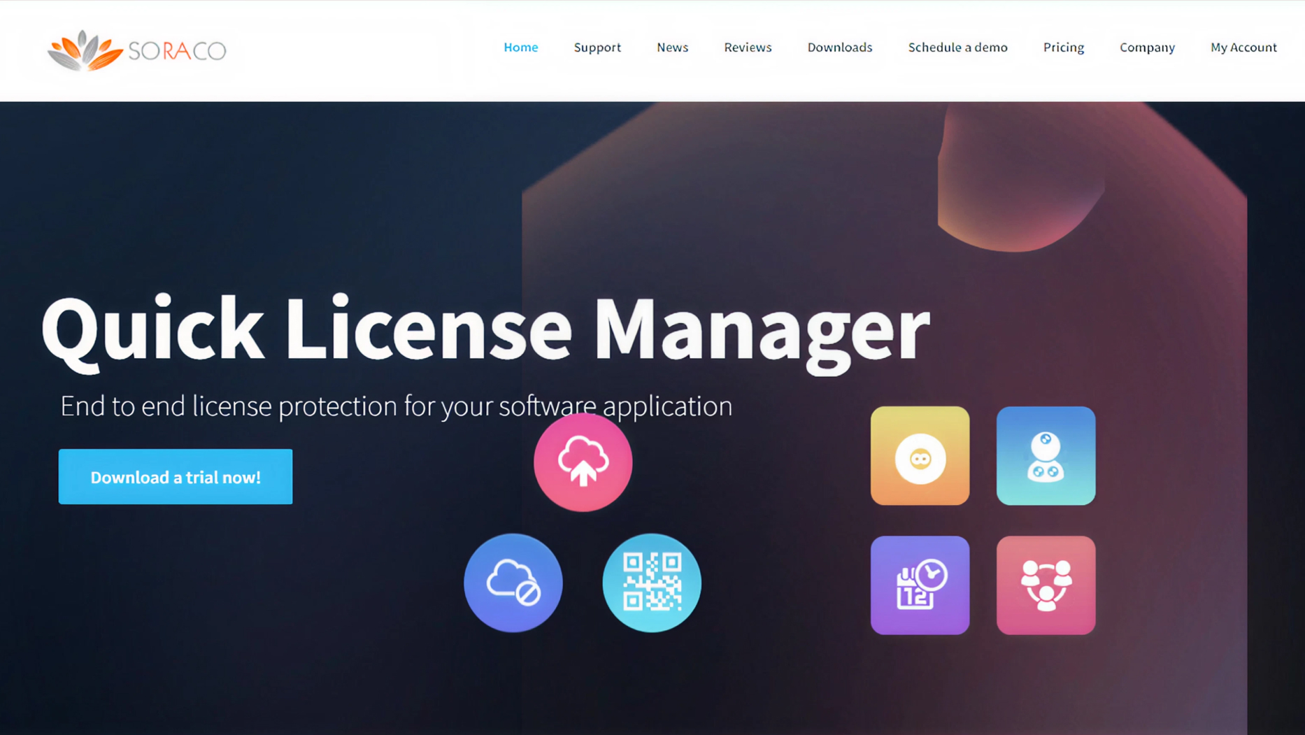 Soraco license management platform interface